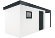 GARDEON® Gartenhaus mit Hörmann-Tür und Fenster und überdachtem Bereich